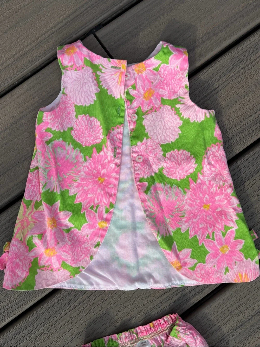 Lilly Pulitzer Girls Pink & Green Floral Dress Set